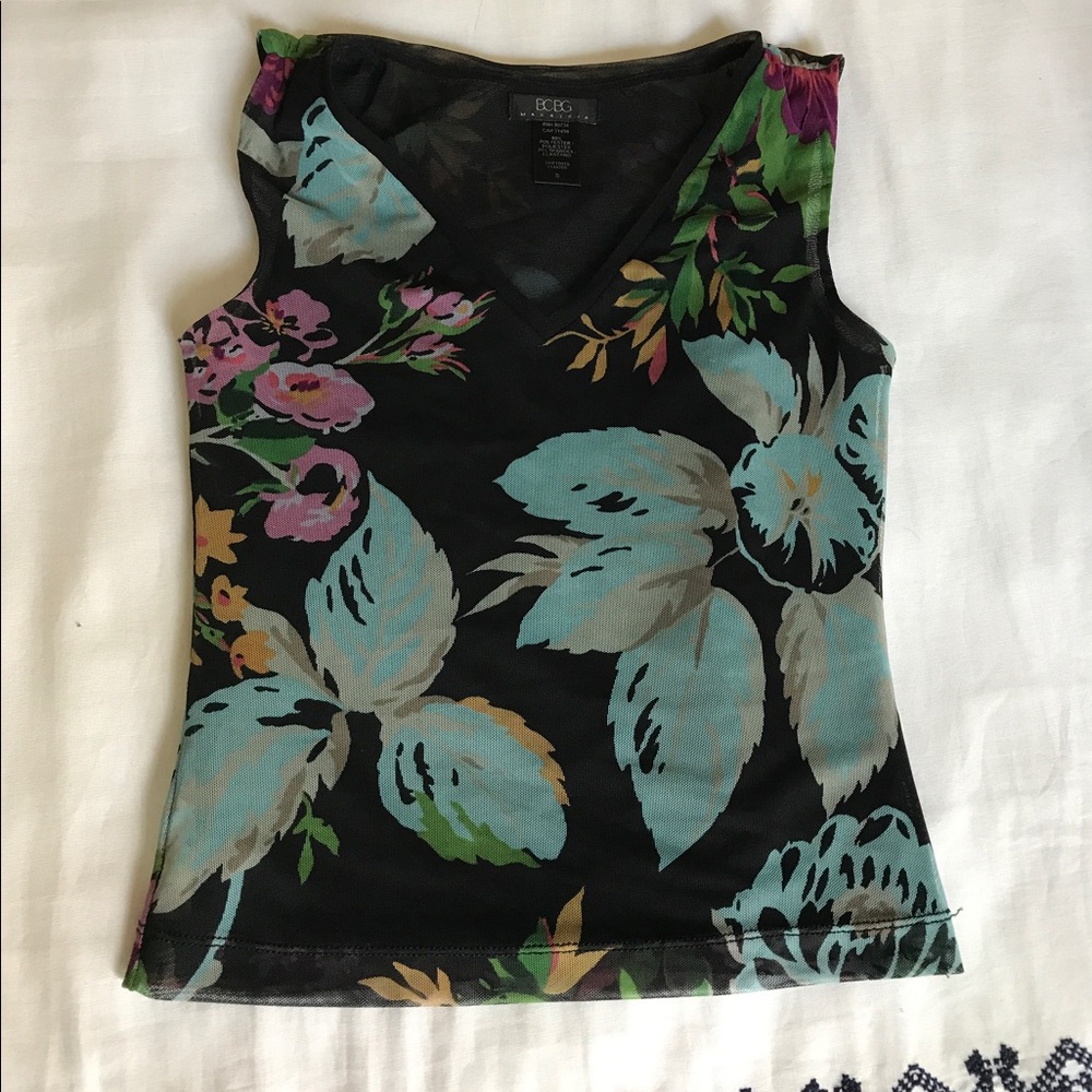 BCBG Mesh/Sheer Blouse